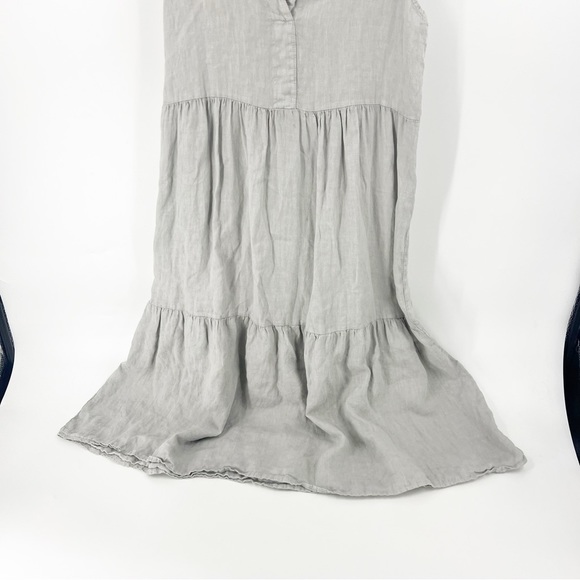 Bellambra Italy Linen Dress LT GREY TIERED SIZE MEDIUM - Picture 4 of 7